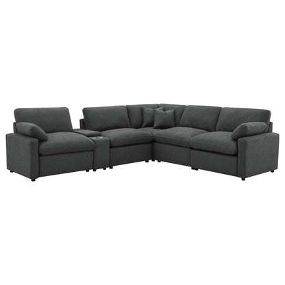 Hollander - 6 Piece Modular Power Reclining Sectional - Dark Gray Furniture Max