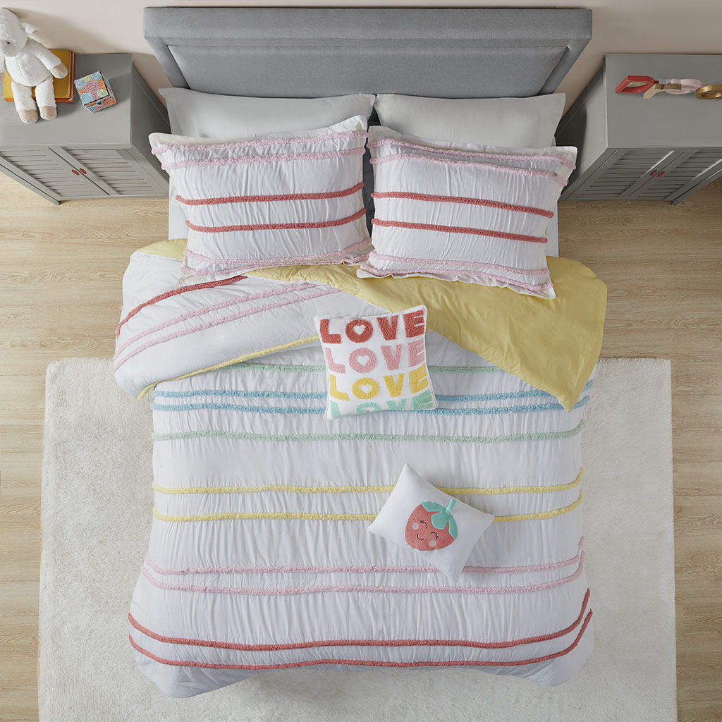 Haisley - Twin Duvet Cover Set With Trim - Pink Urban Habitat Kids