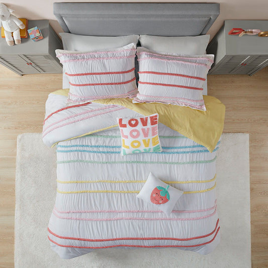 Haisley - Twin Duvet Cover Set With Trim - Pink Urban Habitat Kids