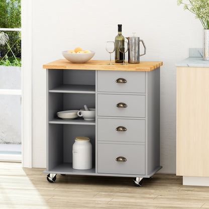 Yohaan - Contemporary Kitchen Cart With Wheels Noble House