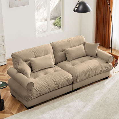 Modern Oversize Sofa With Cloud Like Comfort, Featuring Waist And Throw Pillows Home Essentials