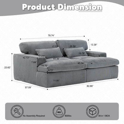 Double Chaise Lounge Chair, Oversized Upholstered Sleeper Cloud Couch Home Essentials