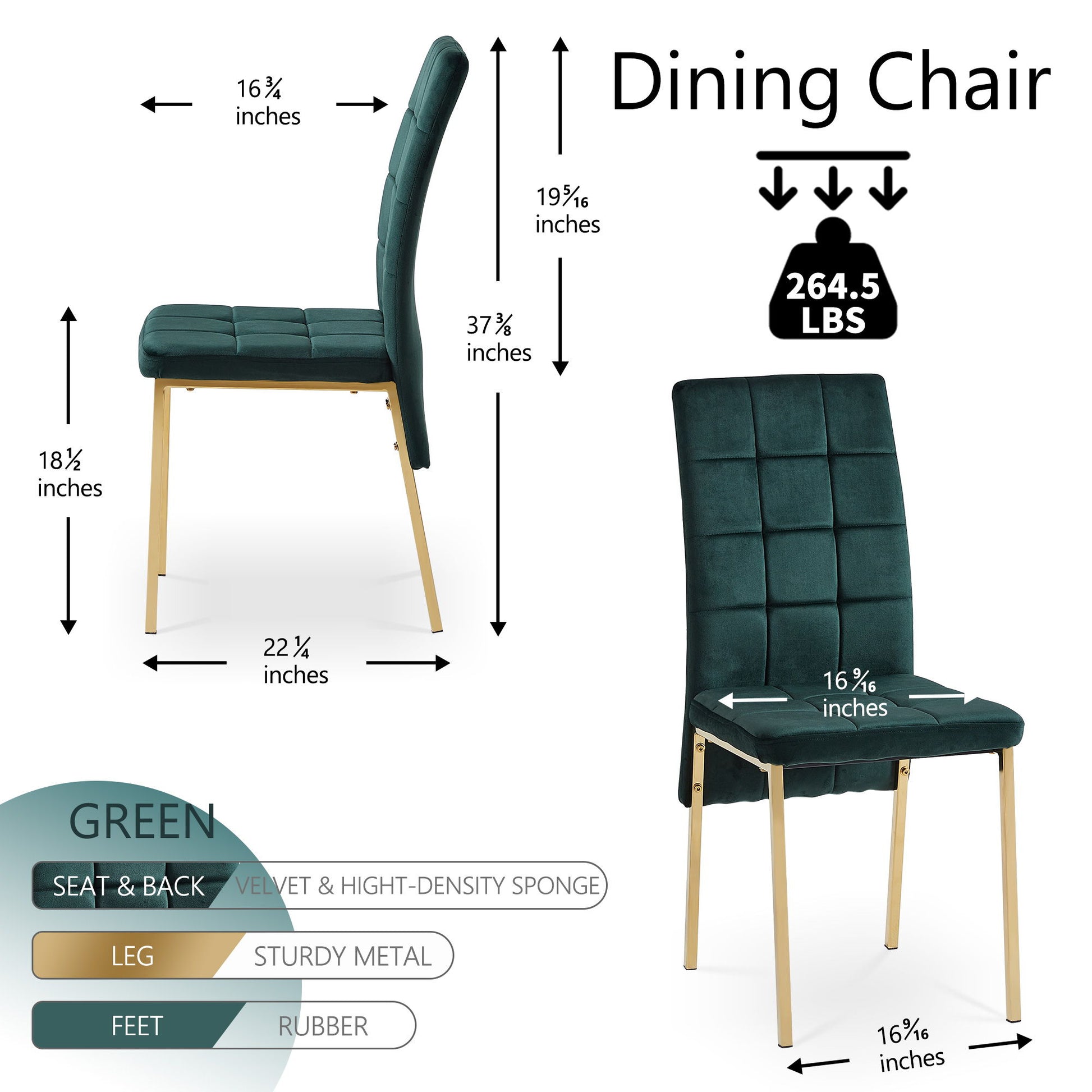 Velvet High Back Nordic Dining Chair Modern Chair With Golden Color Legs Home Essentials