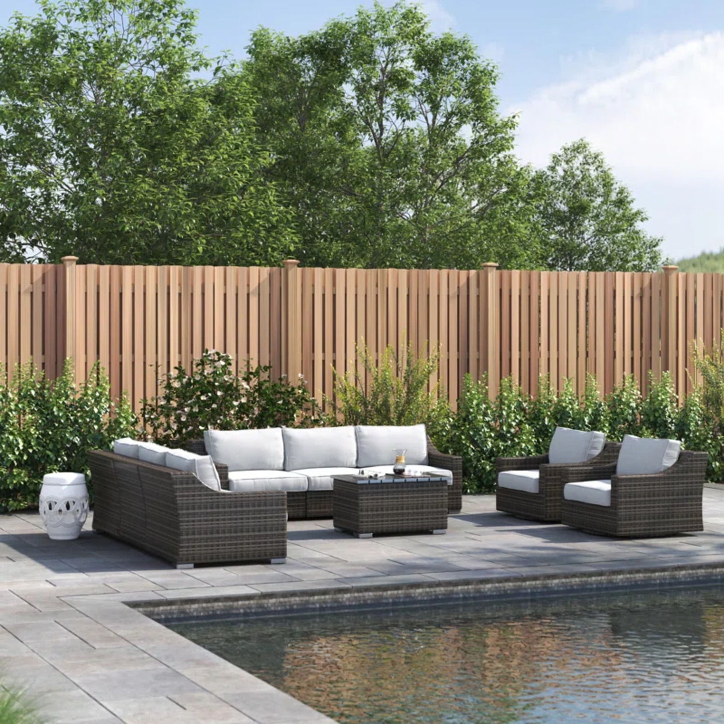 Stylish Sofa Seating Group With Cushions Perfect For Outdoor Gatherings LSI Patio Furniture