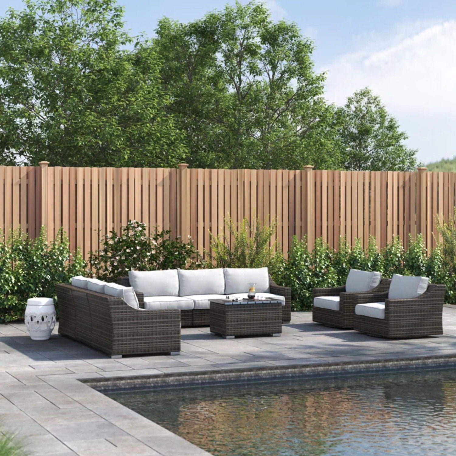 Stylish Sofa Seating Group With Cushions Perfect For Outdoor Gatherings LSI Patio Furniture
