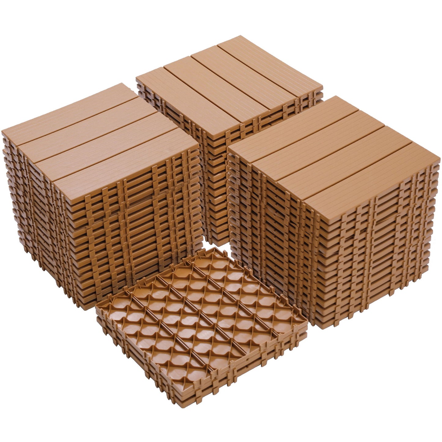 Plastic Interlocking Deck Tiles, Patio Flooring Outdoor Waterproof All Weather Use Daily Nest