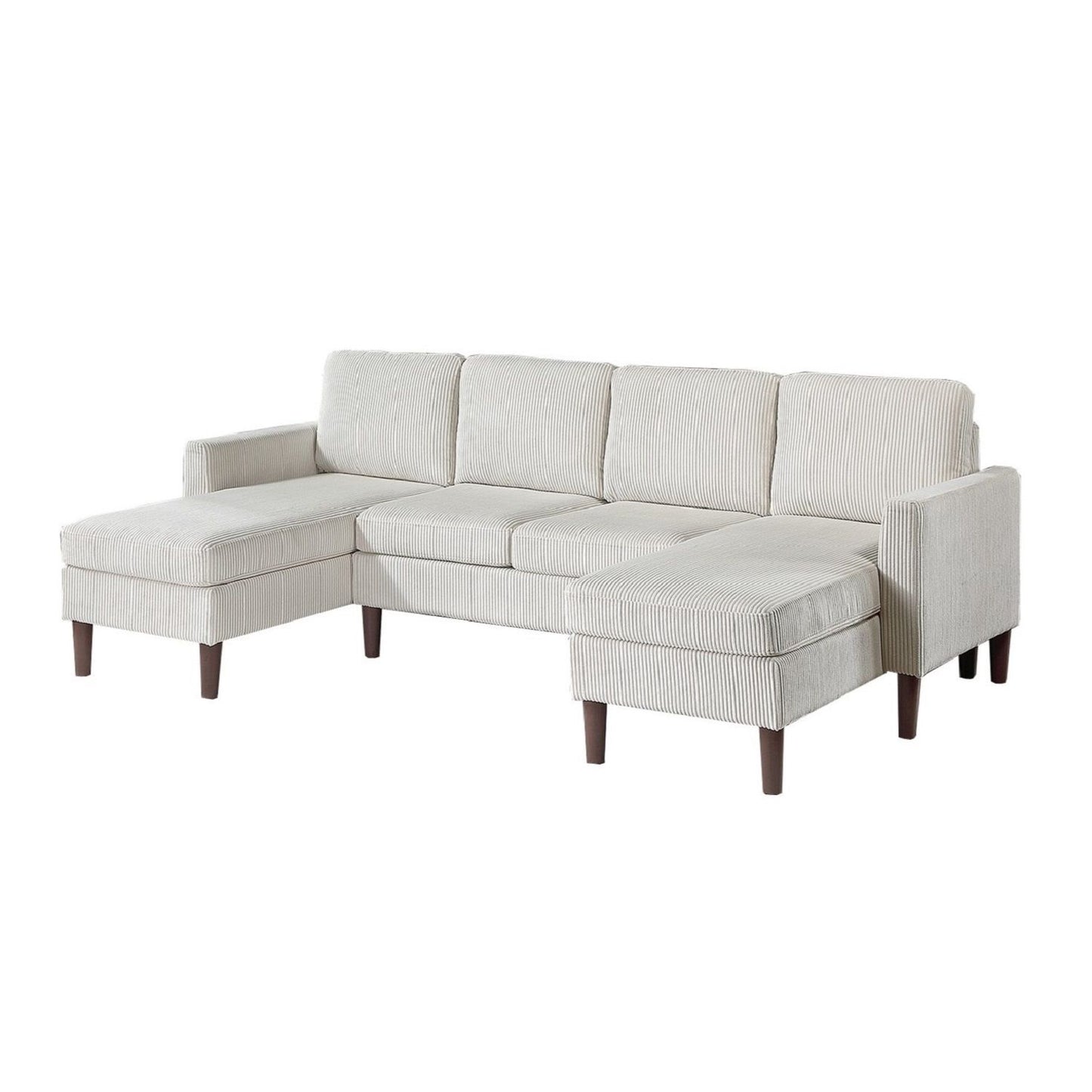 Sectional Set With Dual Chaises And Square Arms Home Essentials