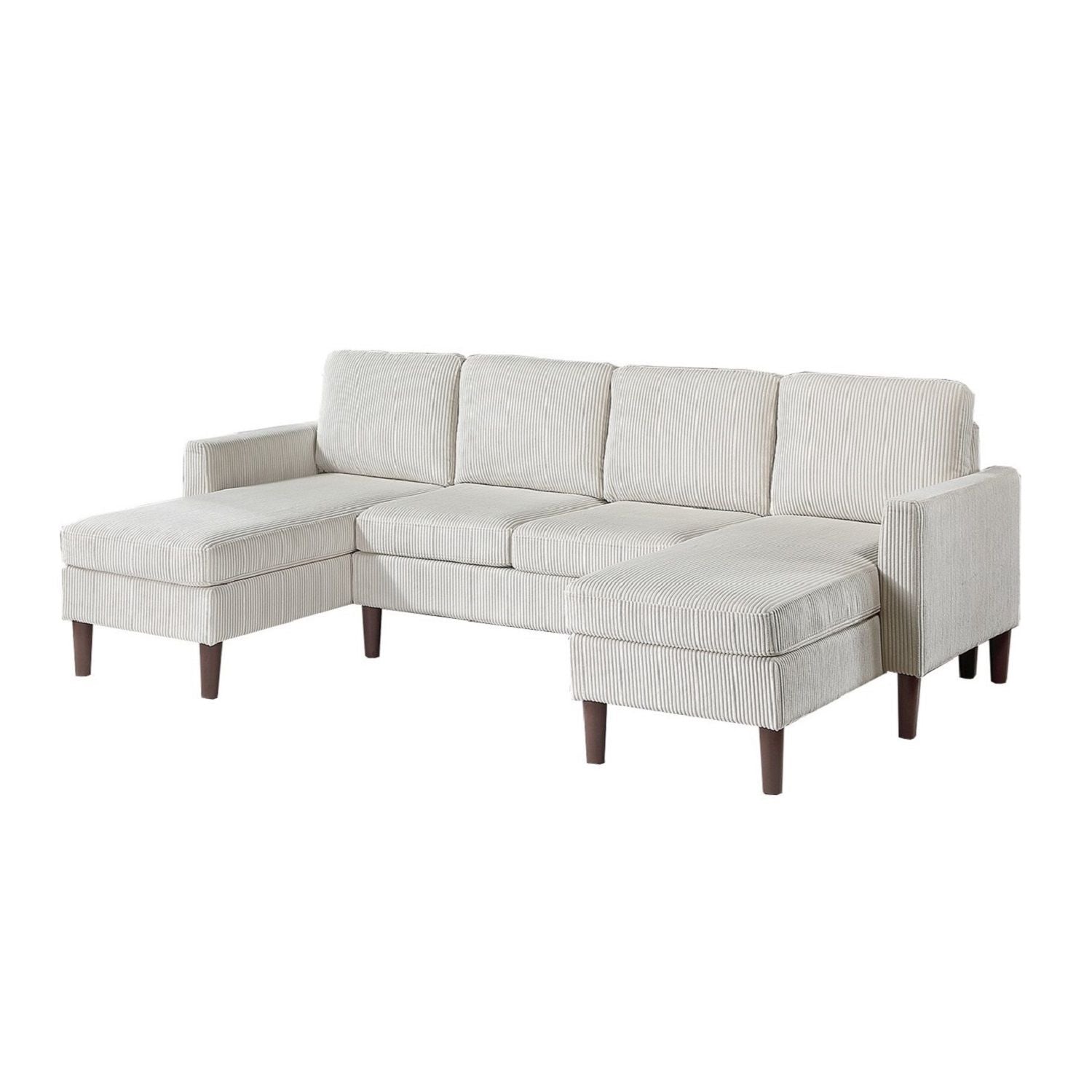 Sectional Set With Dual Chaises And Square Arms Home Essentials