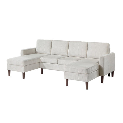 Sectional Set With Dual Chaises And Square Arms Home Essentials