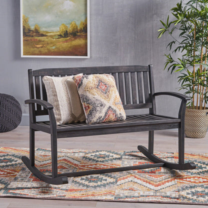 Baxter - Rocking Loveseat - Dark Gray Noble House