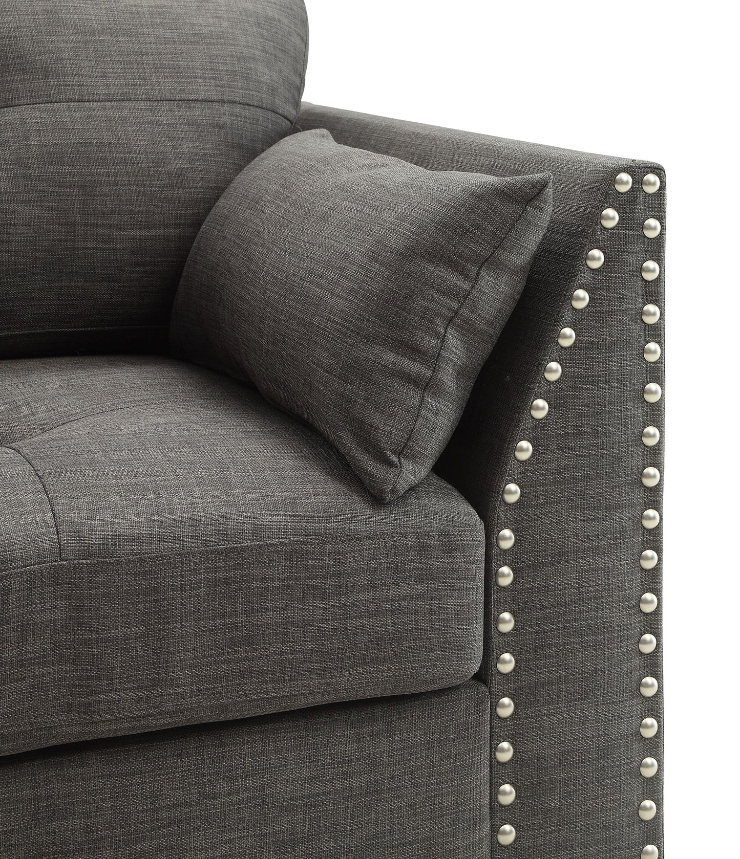 Laurissa - Chair With 3 Pillows - Light Charcoal Acme