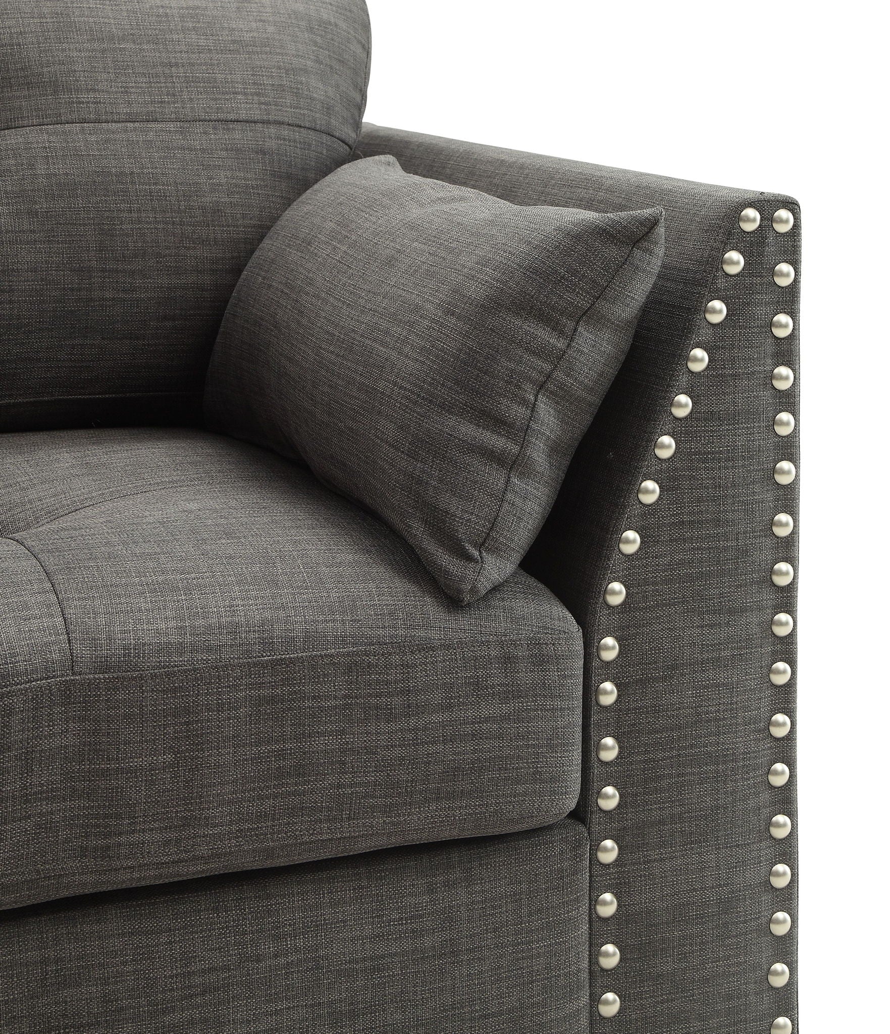 Laurissa - Chair With 3 Pillows - Light Charcoal Acme
