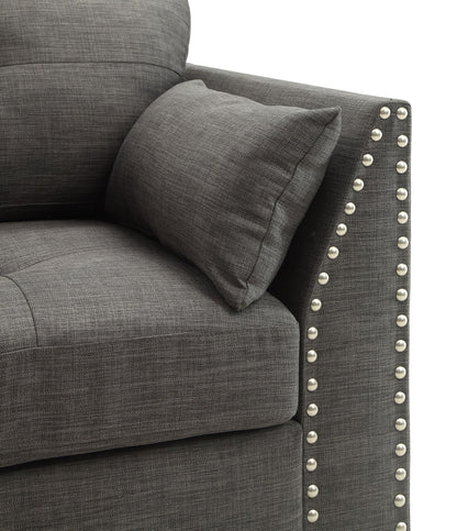 Laurissa - Chair With 3 Pillows - Light Charcoal Acme