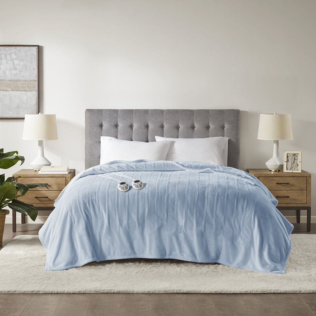 King Heated Blanket - Light Blue Serta