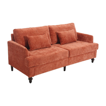 Mid Century Modern Chenille Fabric Loveseat Sofa, 2 Seat Upholstered Couch Home Essentials