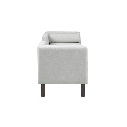 Upholstered Accent Bench With Open Back - Gray
