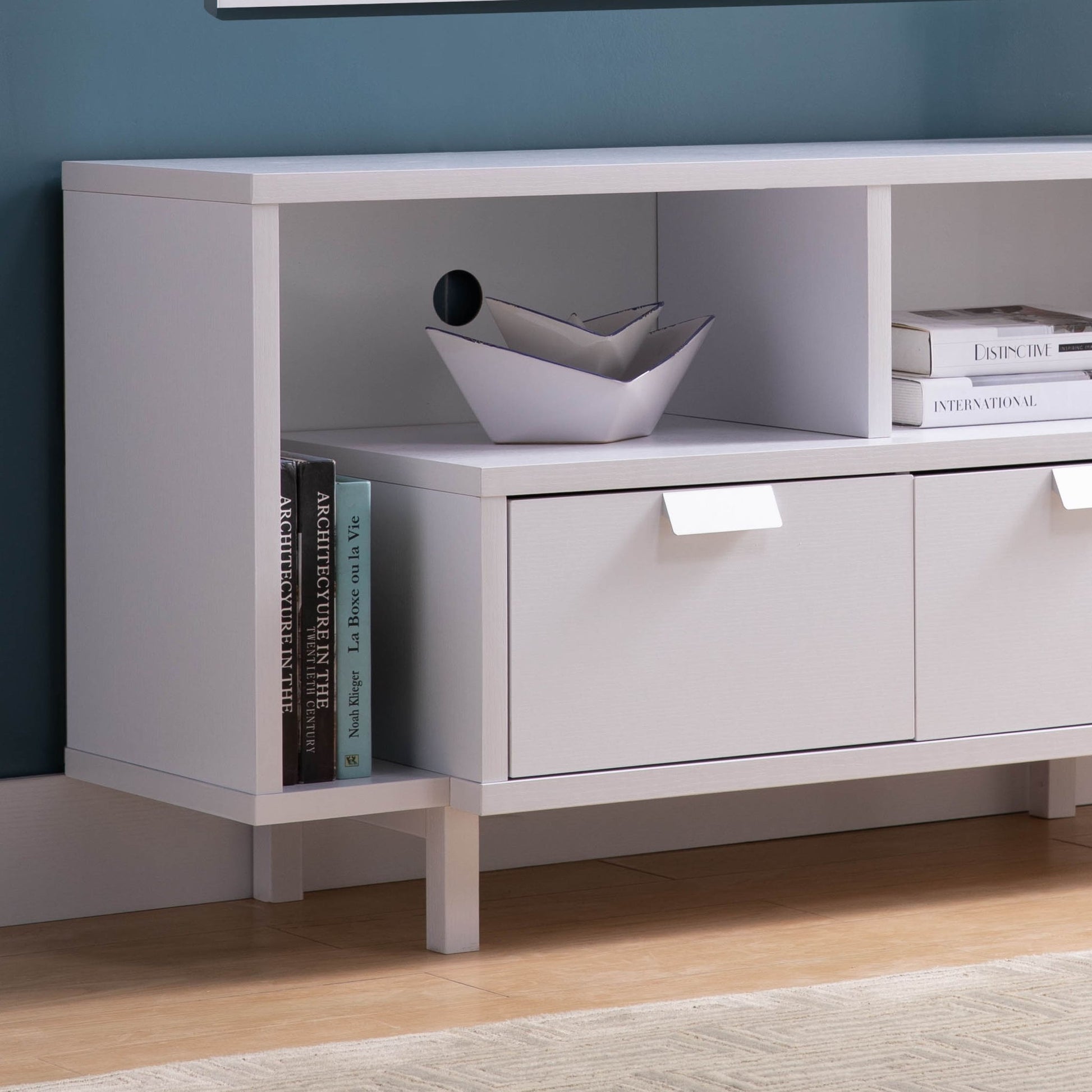 Modern TV Stand & Two Shelves And Two Drawers Home Essentials