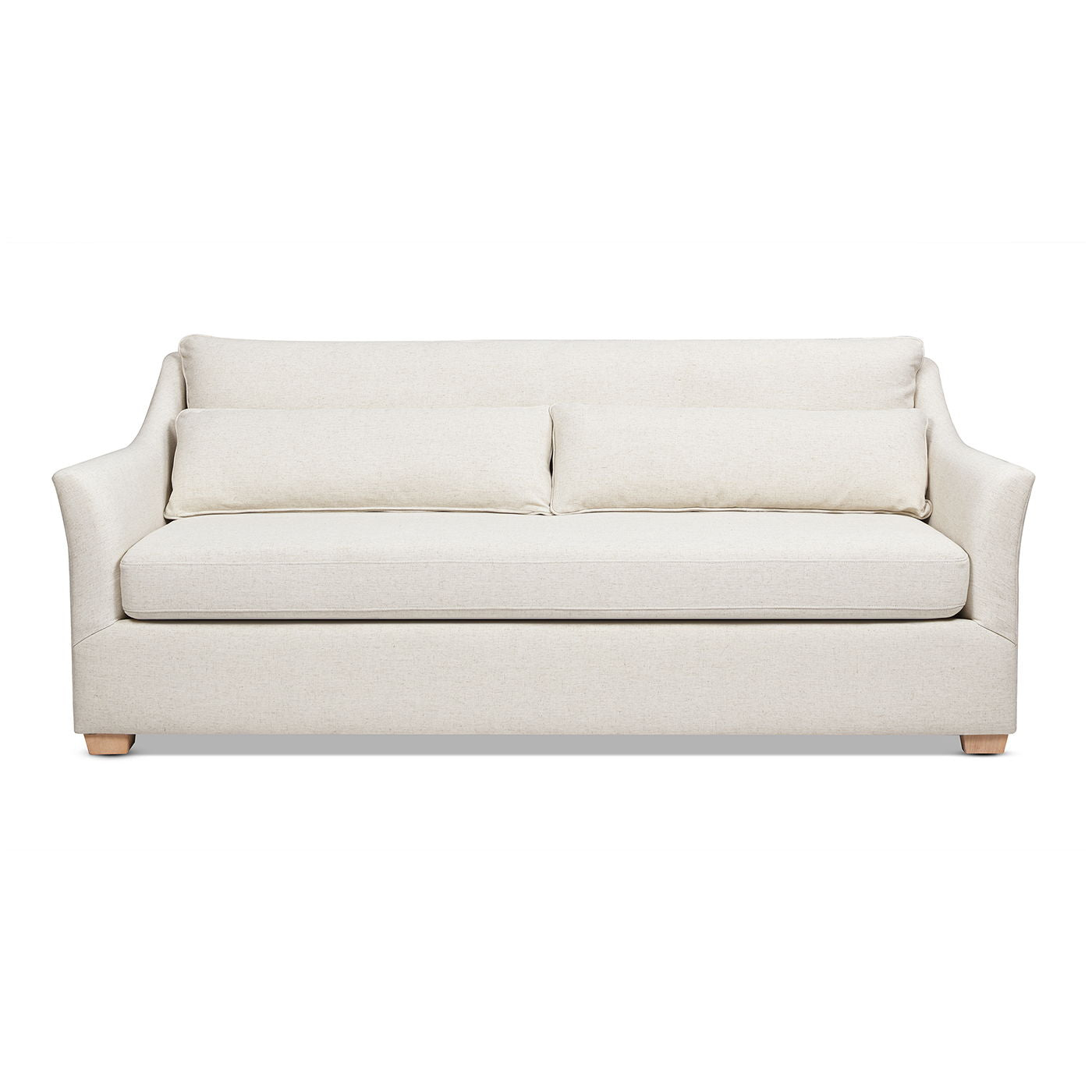 Ada - Flared Arm Contemporary Sofa With Lumbar Pillows - Flax White Jennifer Taylor Home
