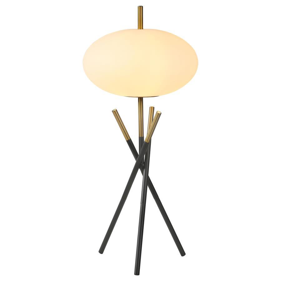 Layton - White Orb Shade Tripod Table Lamp - Black Coaster Fine Furniture