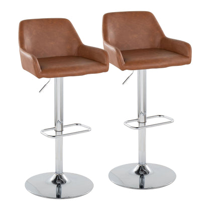 Daniella - Contemporary Adjustable Barstool With Swivel With Rounded Rectangle Footrest (Set of 2) Lumi Source