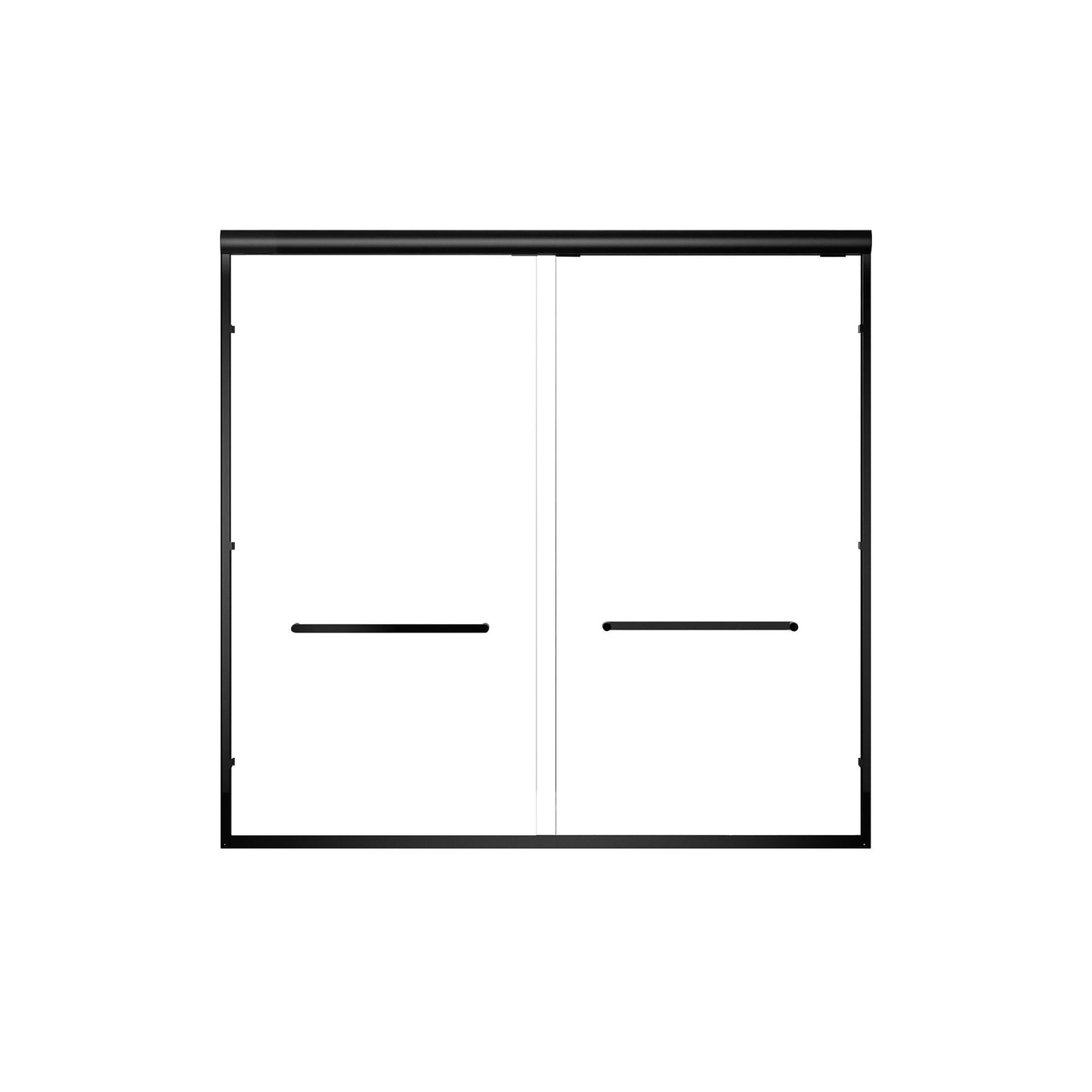 Aluminum Frame Double Double Soft Close Shower Door, Tempered Glass And Dual Stainless Steel Handles Daily Nest