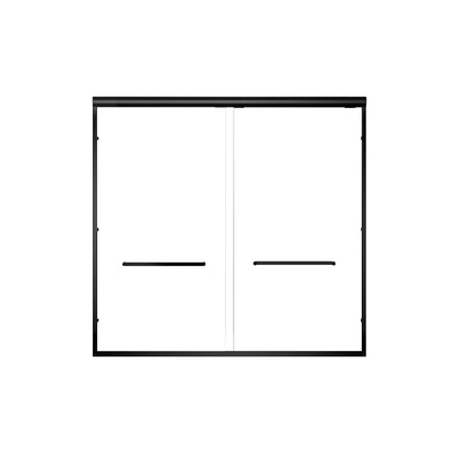 Aluminum Frame Double Double Soft Close Shower Door, Tempered Glass And Dual Stainless Steel Handles Daily Nest