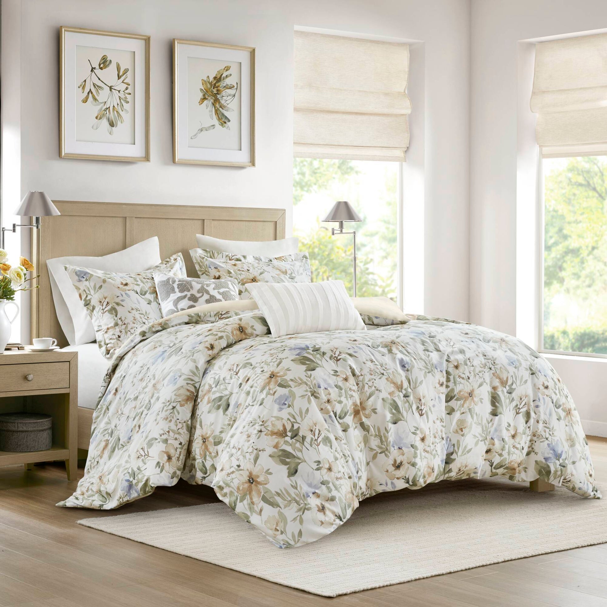 Herbal - Full/Queen 5 Piece Print Duvet Set - Multi Harbor House Blue