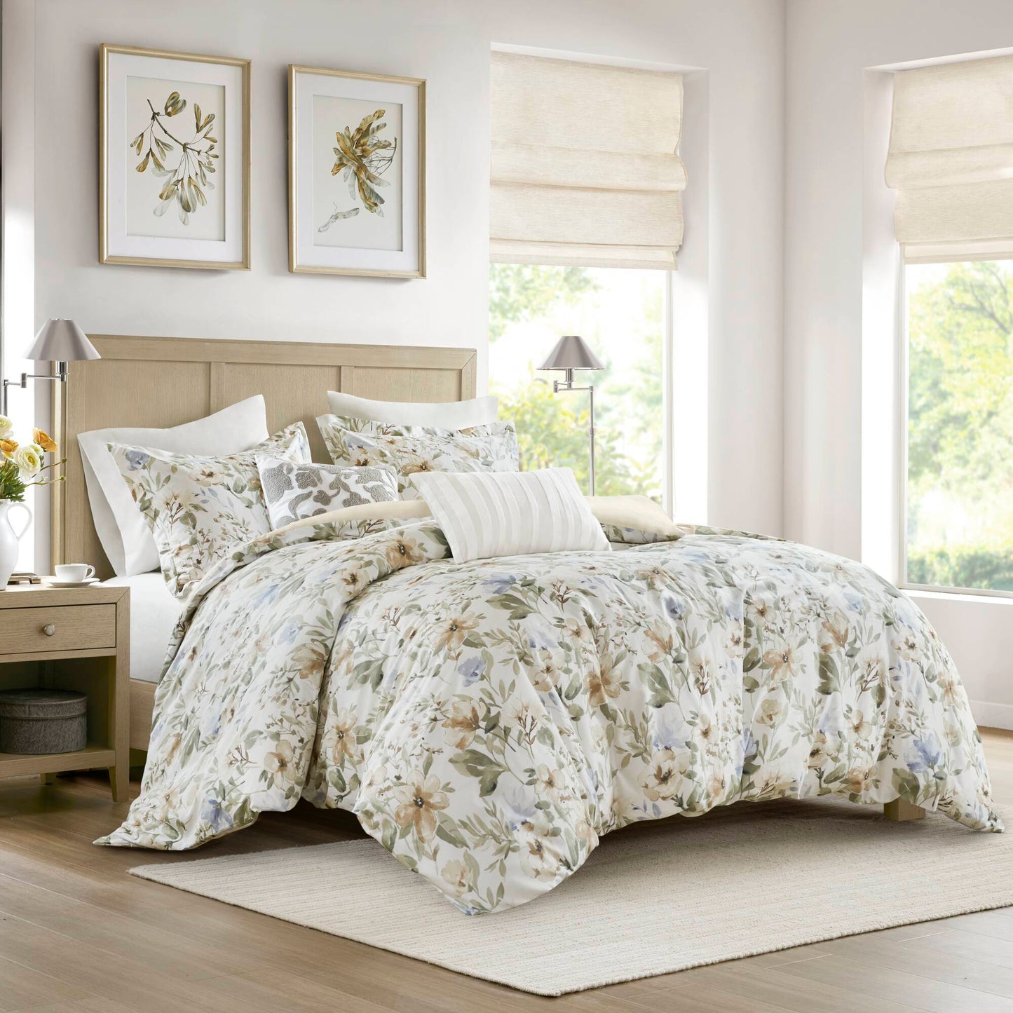 Herbal - King/California King 5 Piece Print Duvet Set - Multi Harbor House Blue