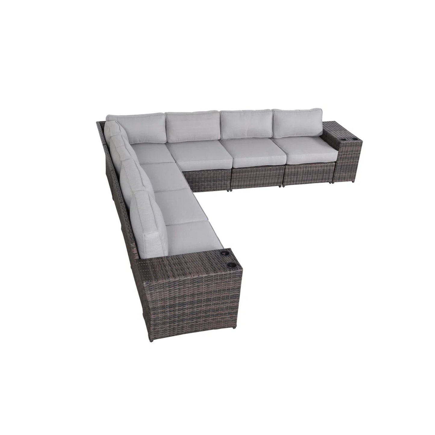 Modern Rattan Wicker Seating Group With Cushions LSI Patio Furniture