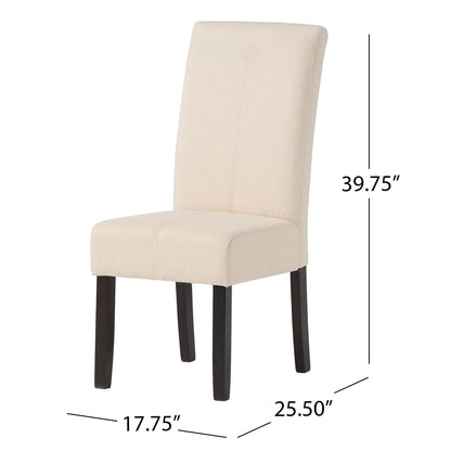 Pertica - Dining Chair Contemporary Design Wood Fabric - Natural Noble House