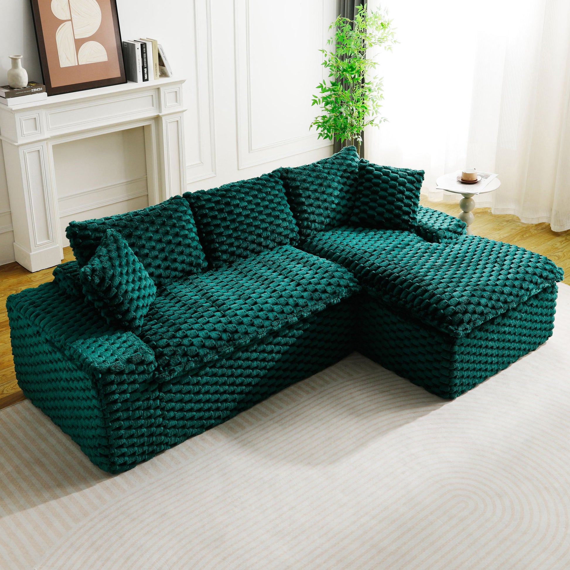 Modular Sofa, Convertible Twin Seat With Chaise Lounge Home Essentials