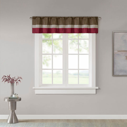 Amherst - Polyoni Pintuck Window Valance - Red