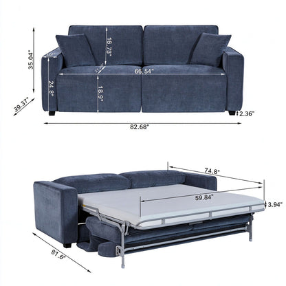 2 Seater Pull Out Sofa Bed, Modern Convertible Sleeper Home Essentials