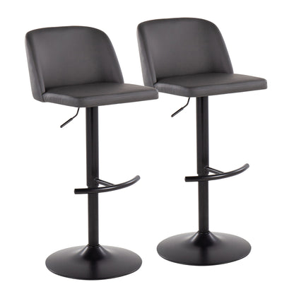 Toriano - Contemporary Adjustable Bar Stool With Rounded T Footrest (Set of 2) Lumi Source