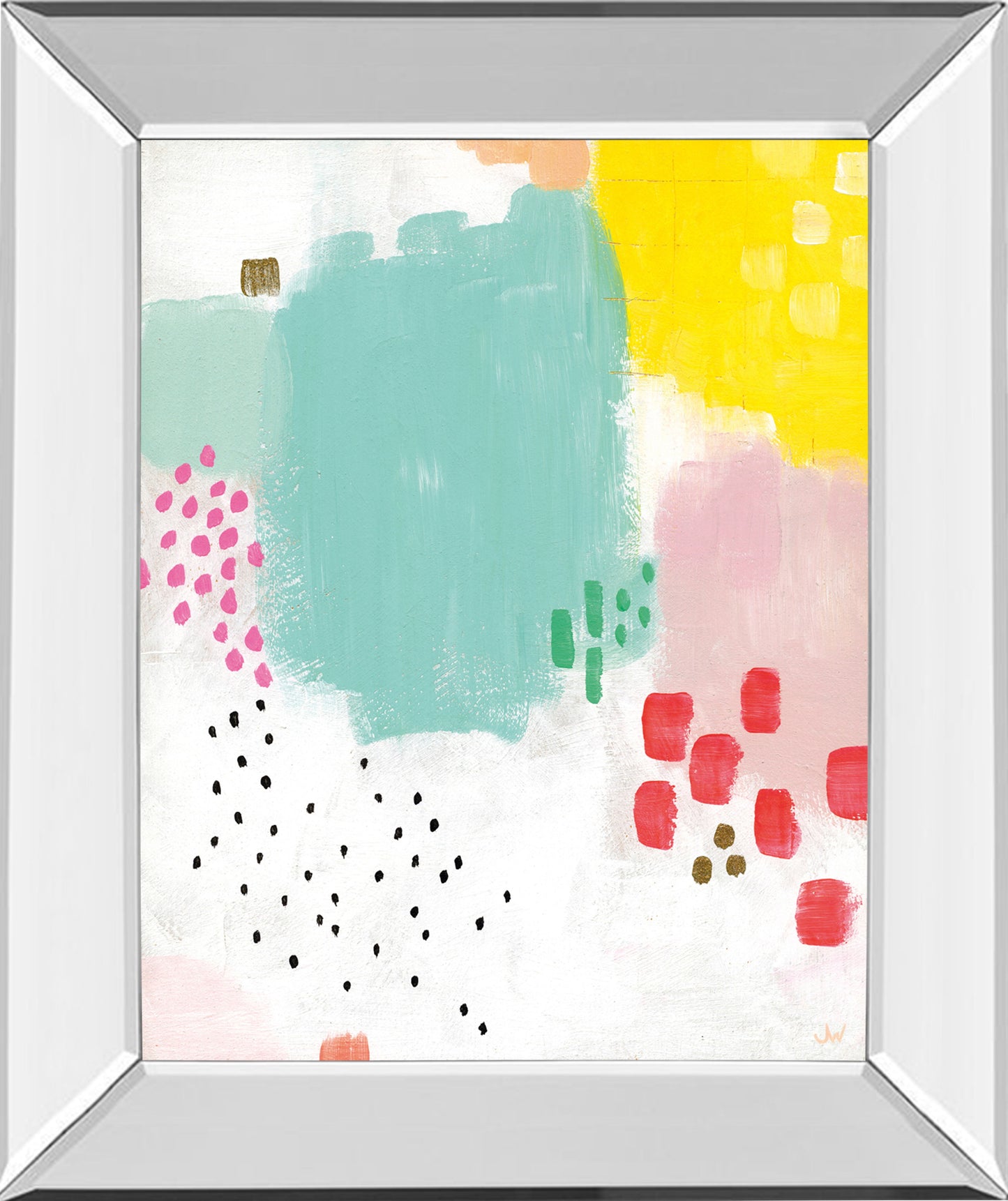 Dots And Colours-Mattie By Joelle Wehkamp - Mirror Framed Print Wall Art - Green