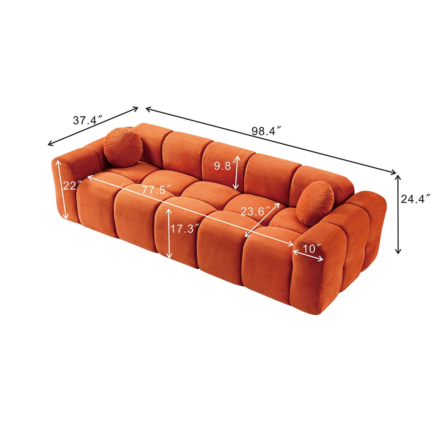 Extra Large Compression Sofa, Cloud Puff Couch For Living Room Home Essentials
