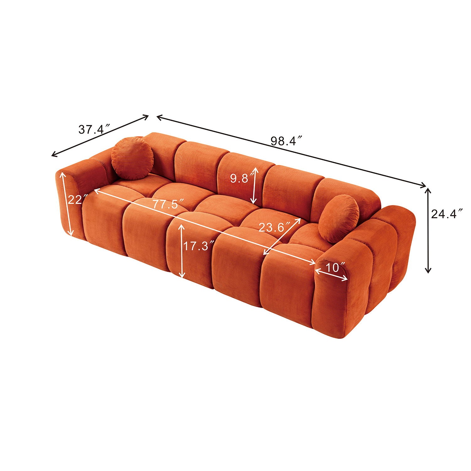 Extra Large Compression Sofa, Cloud Puff Couch For Living Room Home Essentials