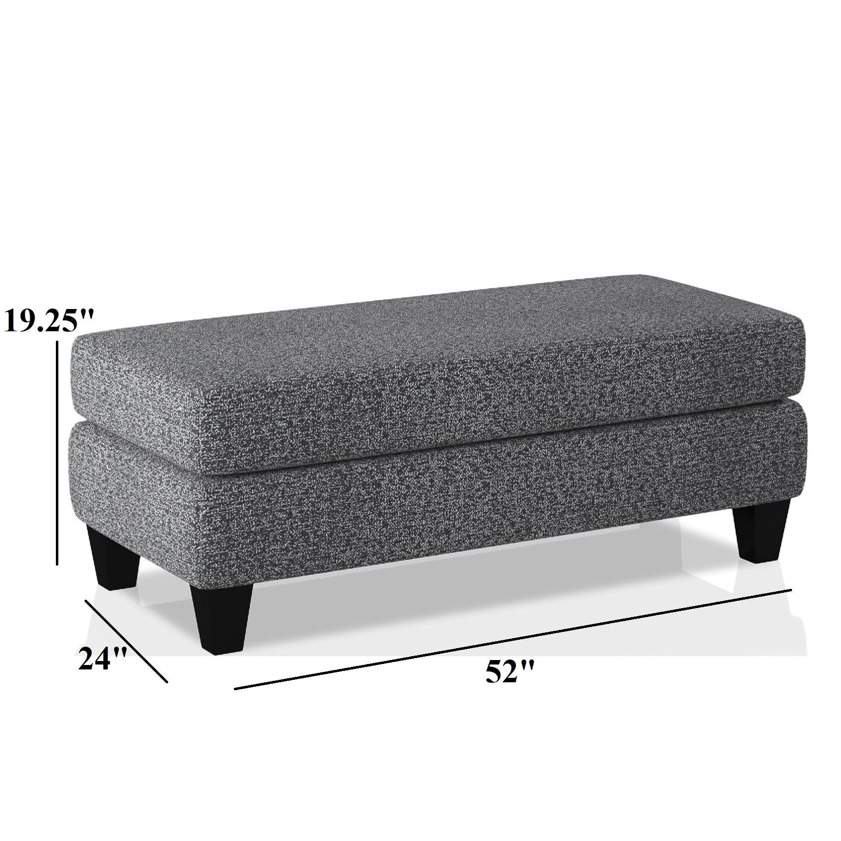 Ottoman With Plush Seat Living Room Furniture - Gray Home Essentials