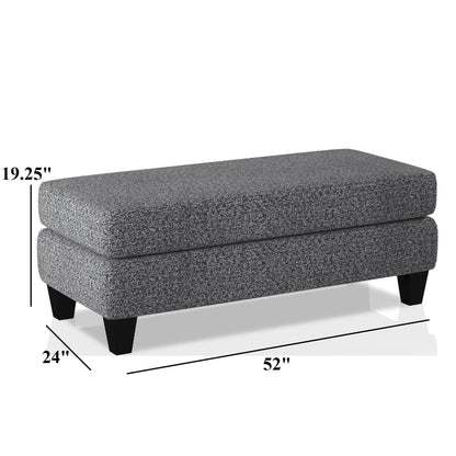 Ottoman With Plush Seat Living Room Furniture - Gray Home Essentials