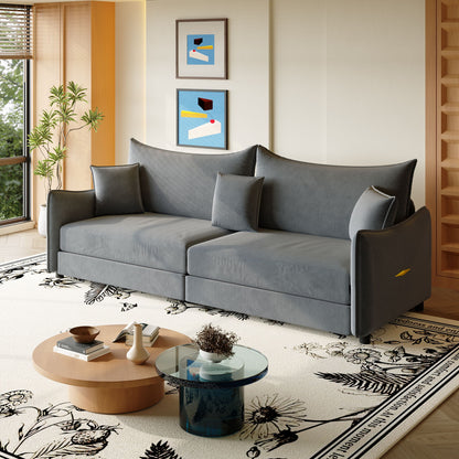 King Pull Out Sofa Bed, 3-In-1 Convertible Bed With 3 Pillows Home Essentials