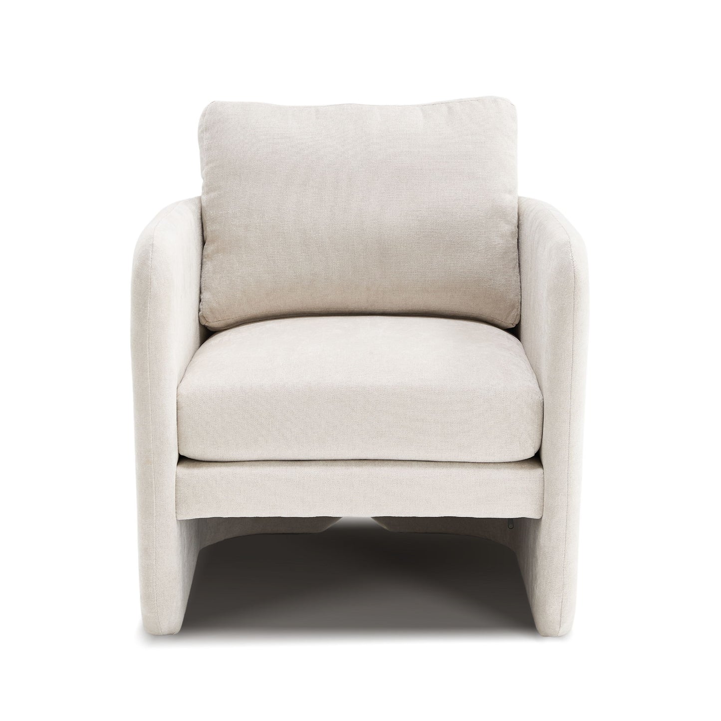 Armchair With Low Profile Curved Frame - Beige Home Essentials