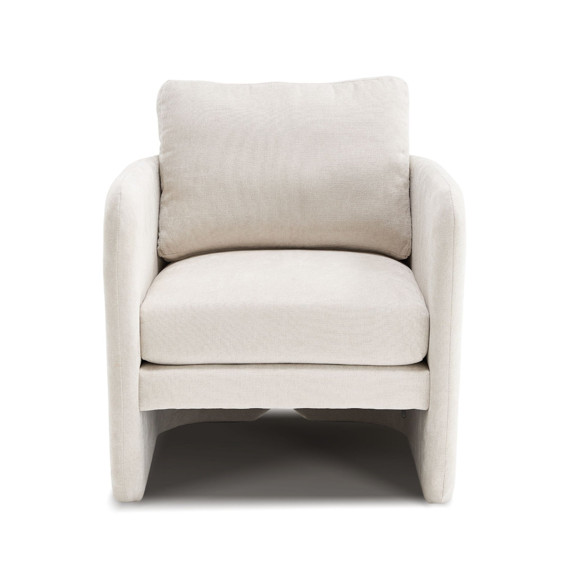 Armchair With Low Profile Curved Frame - Beige Home Essentials