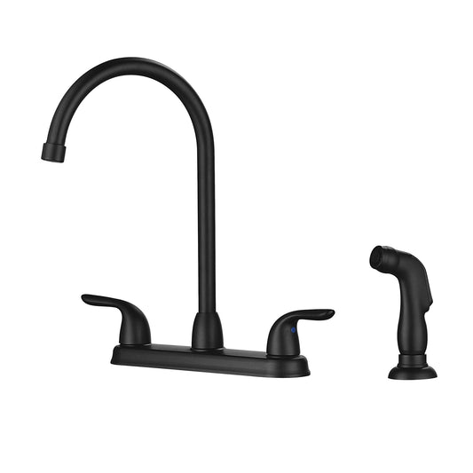 Kitchen Sink Faucet With 2 Handles And Pull Out Side Sprayer, 4 Hole Installation Daily Nest