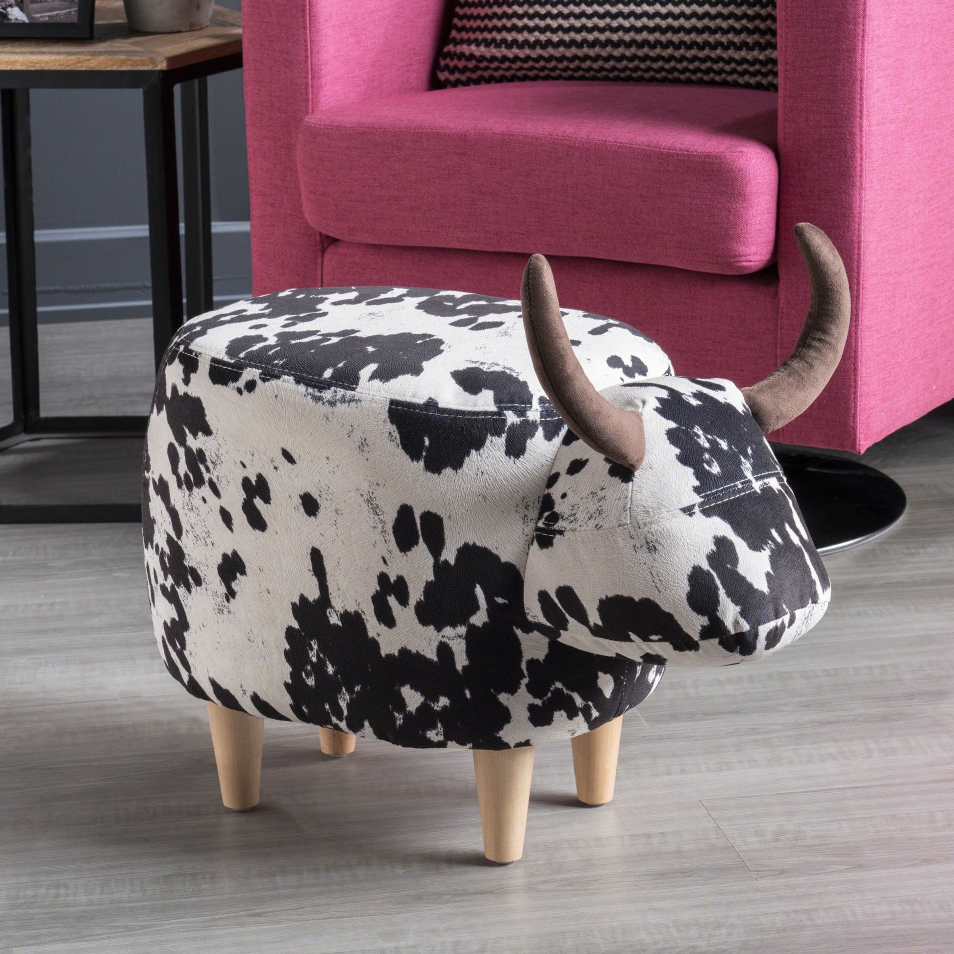 Cow Shaped Ottoman Footstool Noble House