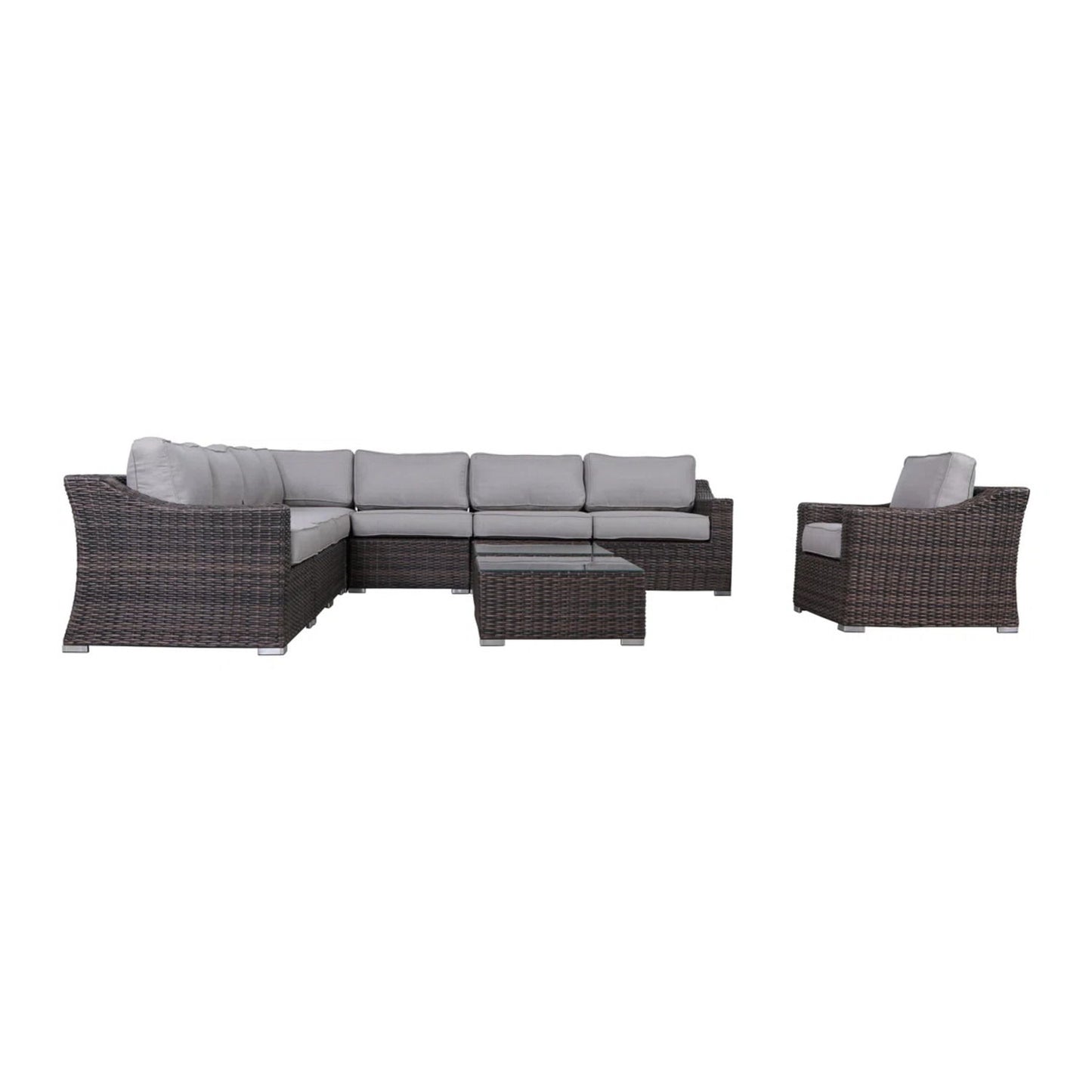 Outdoor Wicker Conversation Set With Cushions, All Weather LSI Patio Furniture
