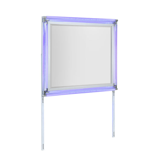 Laura - Mirror With LED Light And Sleek Frame - Silver Global Furniture USA