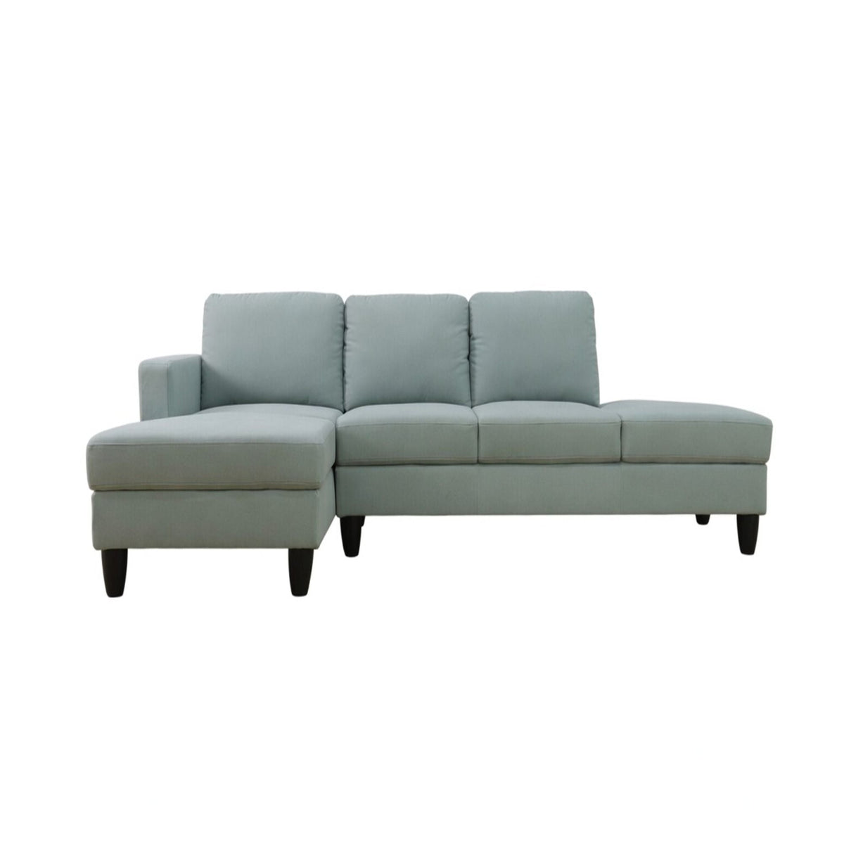 L - Shaped Sectional Sofa With Left Chaise & Ottoman - Pale Green Home Essentials