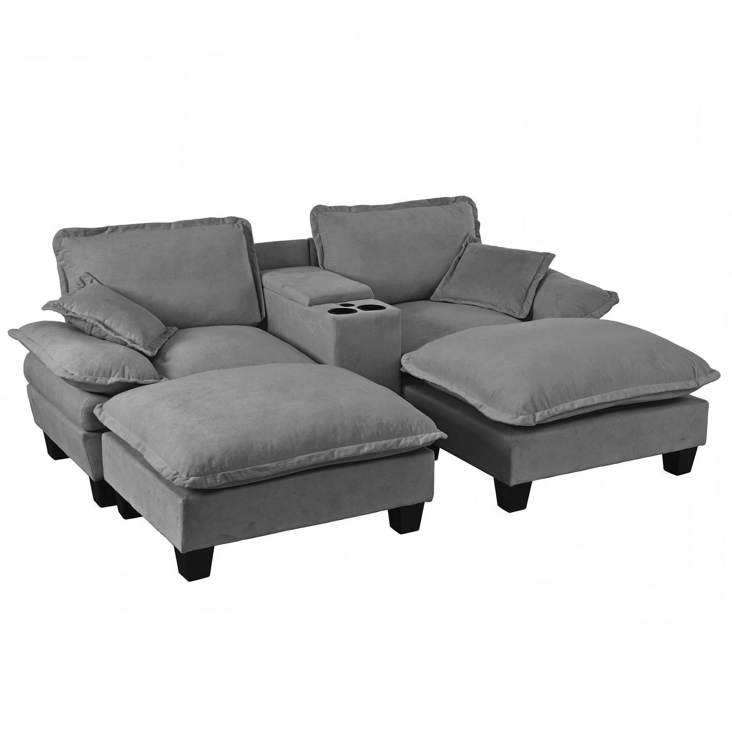 Modular Cloud Couch Sofa With Cup Holders & Storage, USB Port Home Essentials