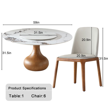 Round Modern Marble Dining Table With Chairs Home Essentials