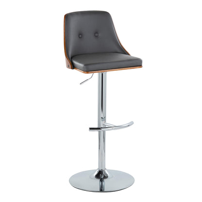 Gianna - Mid Century Modern Adjustable Barstool With Swivel With Rounded T Footrest (Set of 2) Lumi Source